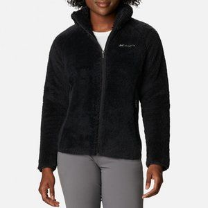 Women's Columbia Fast Beauty Black Plush Fleece Soft Full Zip Jacket Small VGC